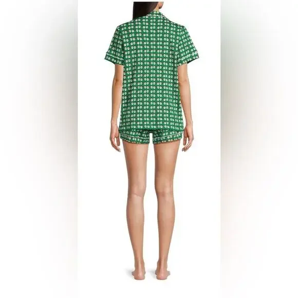 Anthropologie Ro's Garden Cora Short Slv Notch Collar Pima cotton Pajama Set XL - Picture 4 of 6